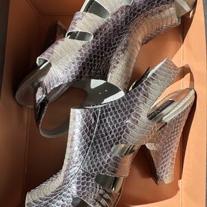 Vince Camuto Snake Print Mules